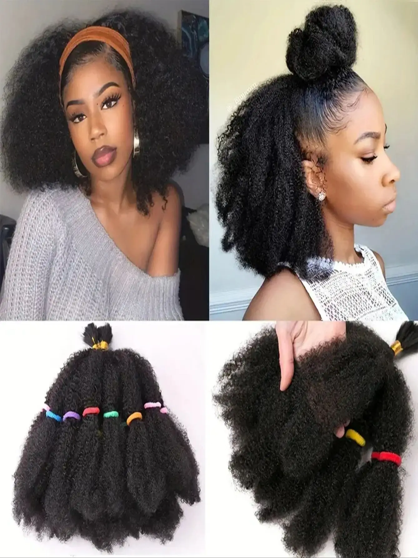 Cabelo Kinky Afro Pré-Sintético, Cabelo Trançado, Tranças de Crochet, Torção, 12 ", 1 Pacote, 10Stand por Pacote