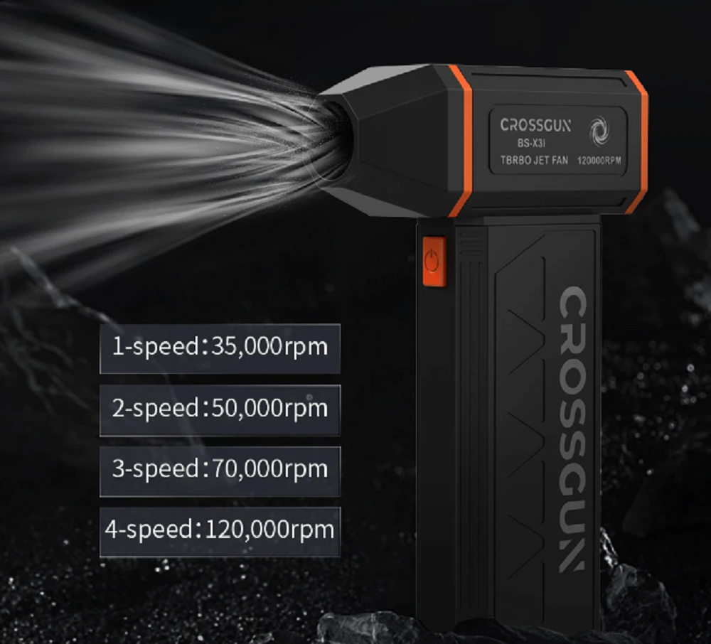 Gewelddadige ventilator (oplaadbaar) Multifunctioneel voor autowassen, stofverwijderen, sneeuwblazen en draagbaar haardrogen