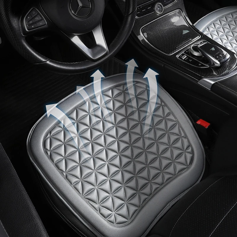 Funda de asiento de coche de tela transpirable, cojín de asiento universal, 3D, triangular, cóncavo y convexo, relieve de cadera, cuatro estaciones