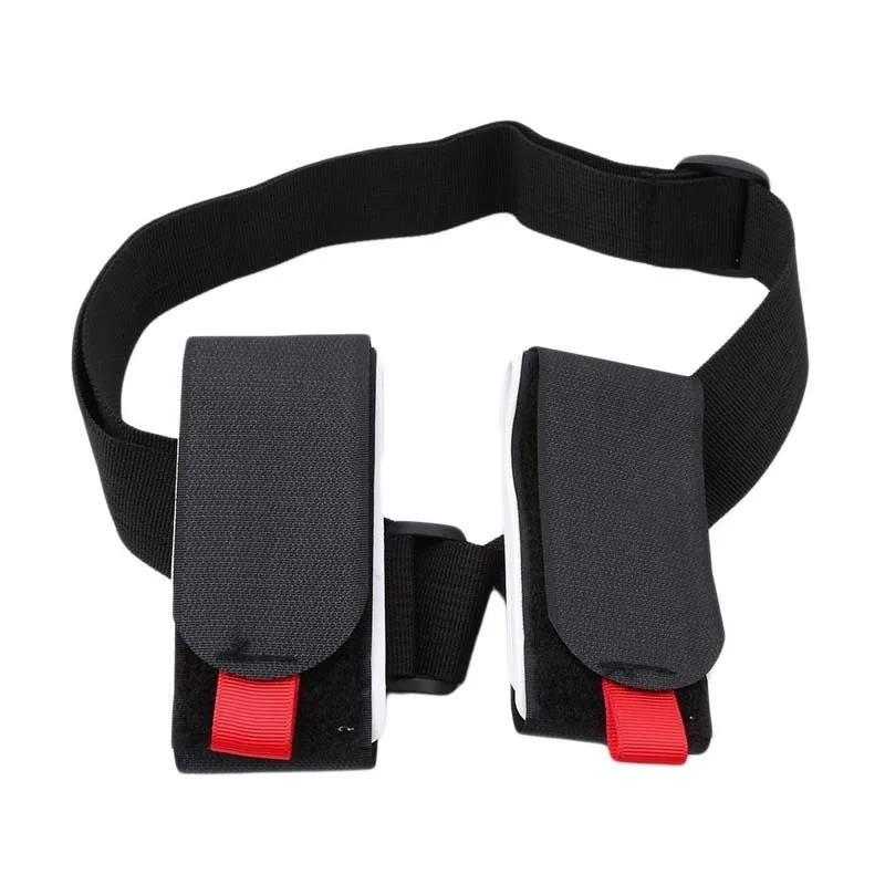 ไนลอน Skiing POLE ไหล่ Hand Carrier Lash สายรัดปรับ BUCK HOOK LOOP ปกป้องไนลอนสีดําสกีสายคล้องกระเป๋า