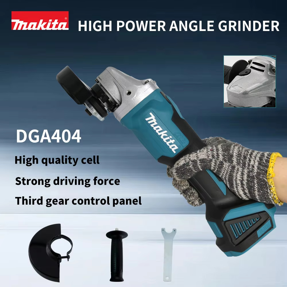 Makita DGA404 100/125 มม.เครื่องบดมุม 18V แบตเตอรี่ลิเธียมเครื่องขัดไร้แปรง 4 เกียร์อุตสาหกรรมตัดเครื่องมือ