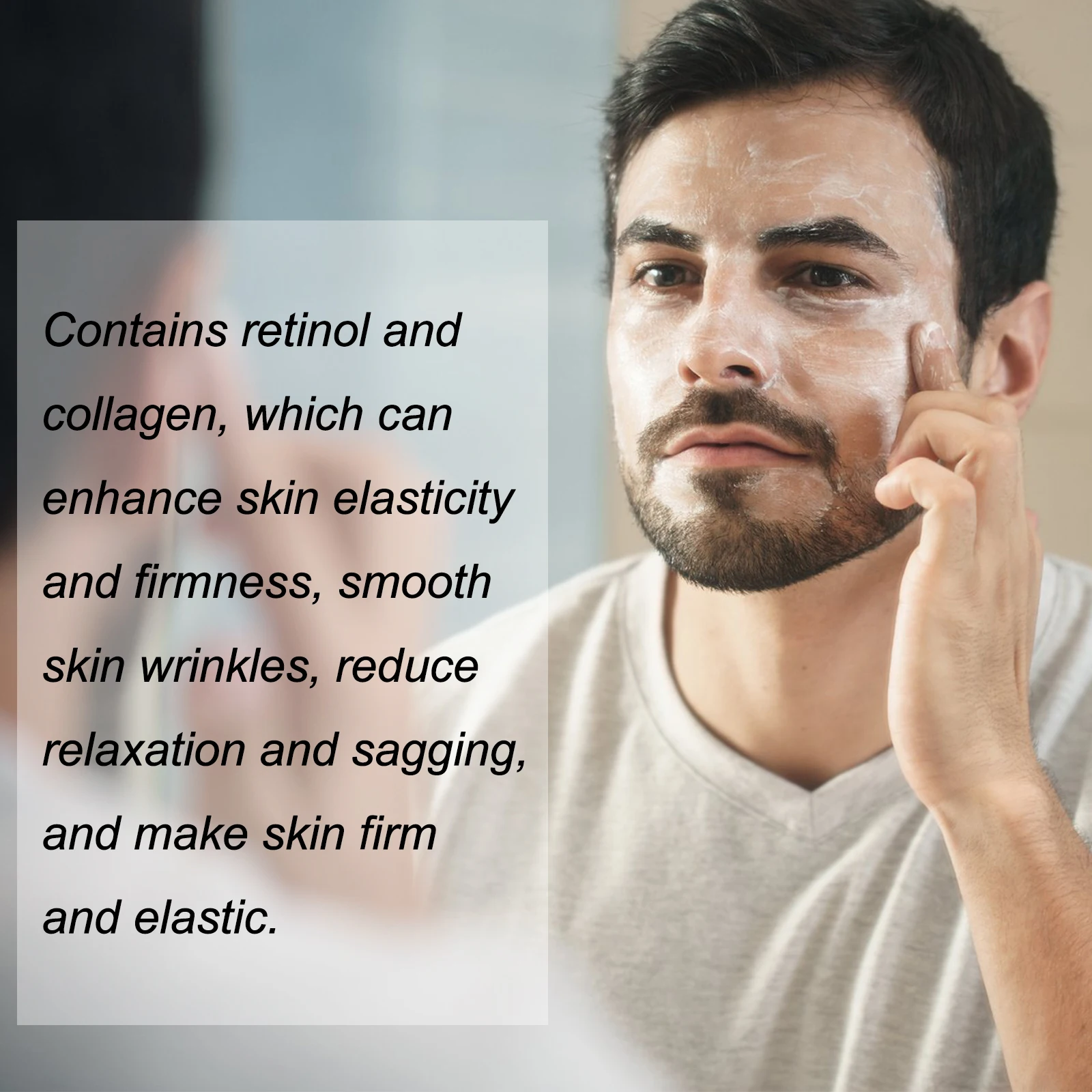 Creme facial de retinol para homens, firmador, levantamento do pescoço, linhas finas, anti-inchaço, hidratante, nutritivo, produto para a pele facial