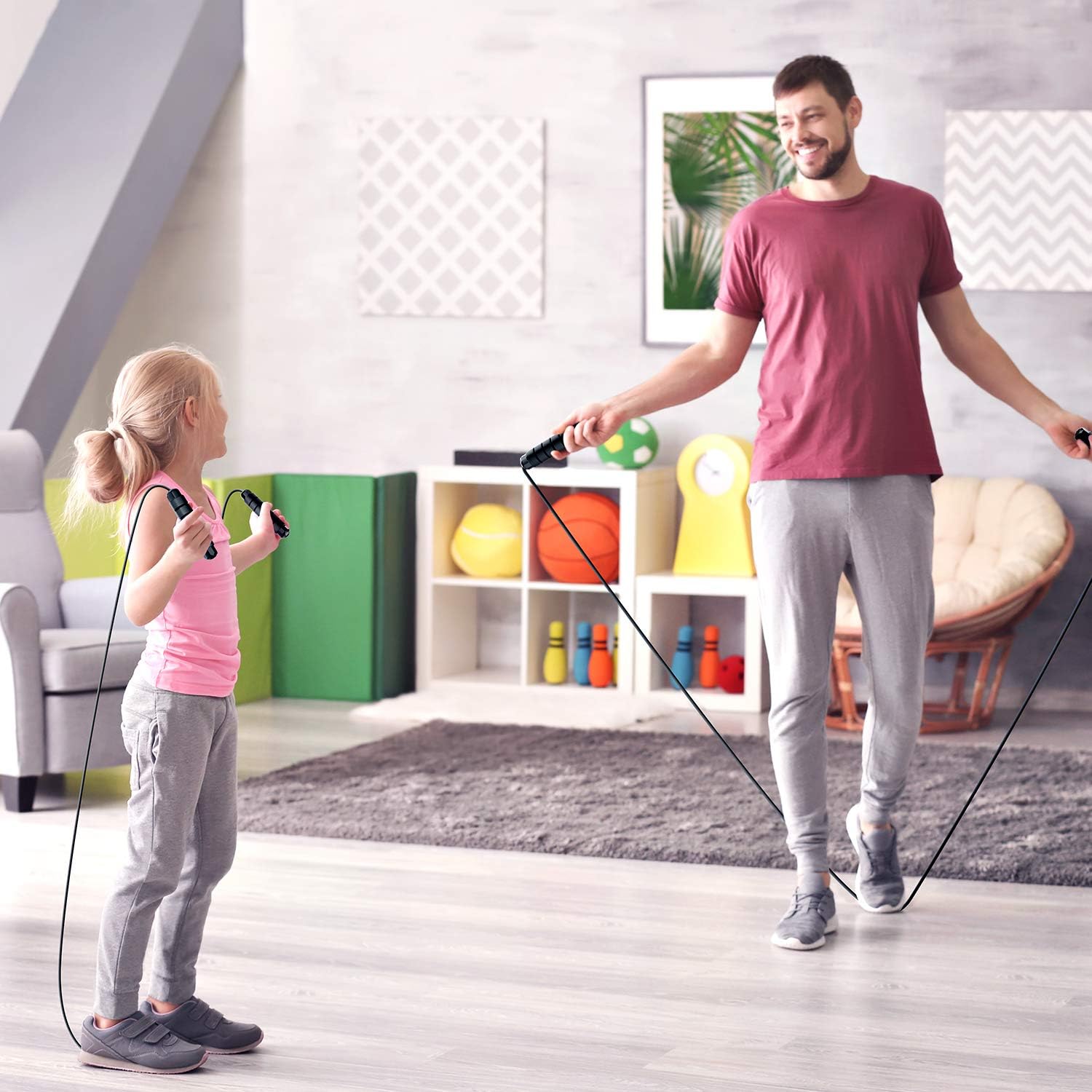 Verstelbaar springtouw Fitness Workout Training Thuis Sportuitrusting Snelle snelheid Springtouw Staaldraad Springtouw Oefening A