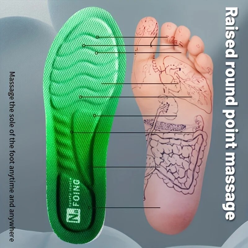 Palmilhas esportivas ortopédicas 4d, super macias, respiráveis, alta elasticidade, absorção de choque, almofada de sapato de corrida, almofada desodorante anti-dor