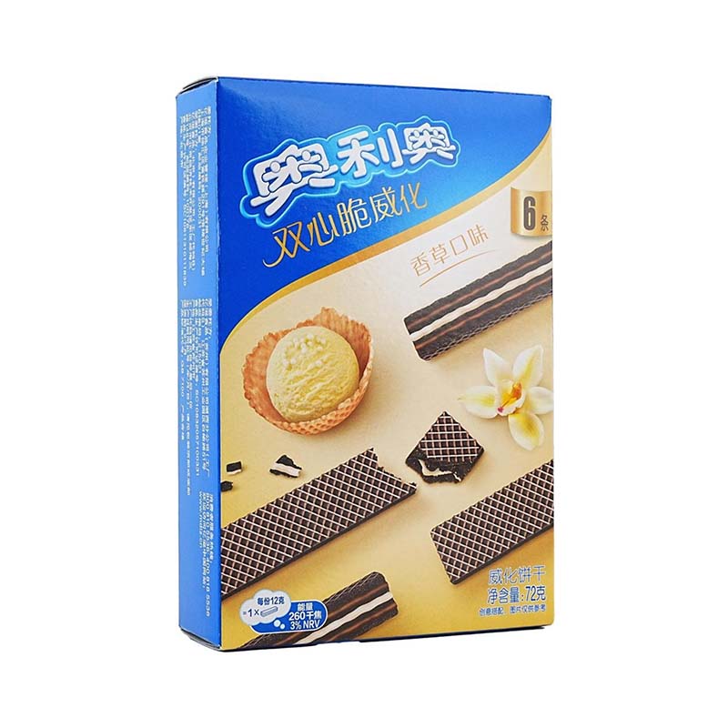 4 Packs Oreo Double Heart Crispy Wafer 2.54oz(72g),Each Pack Contains 6 Packets