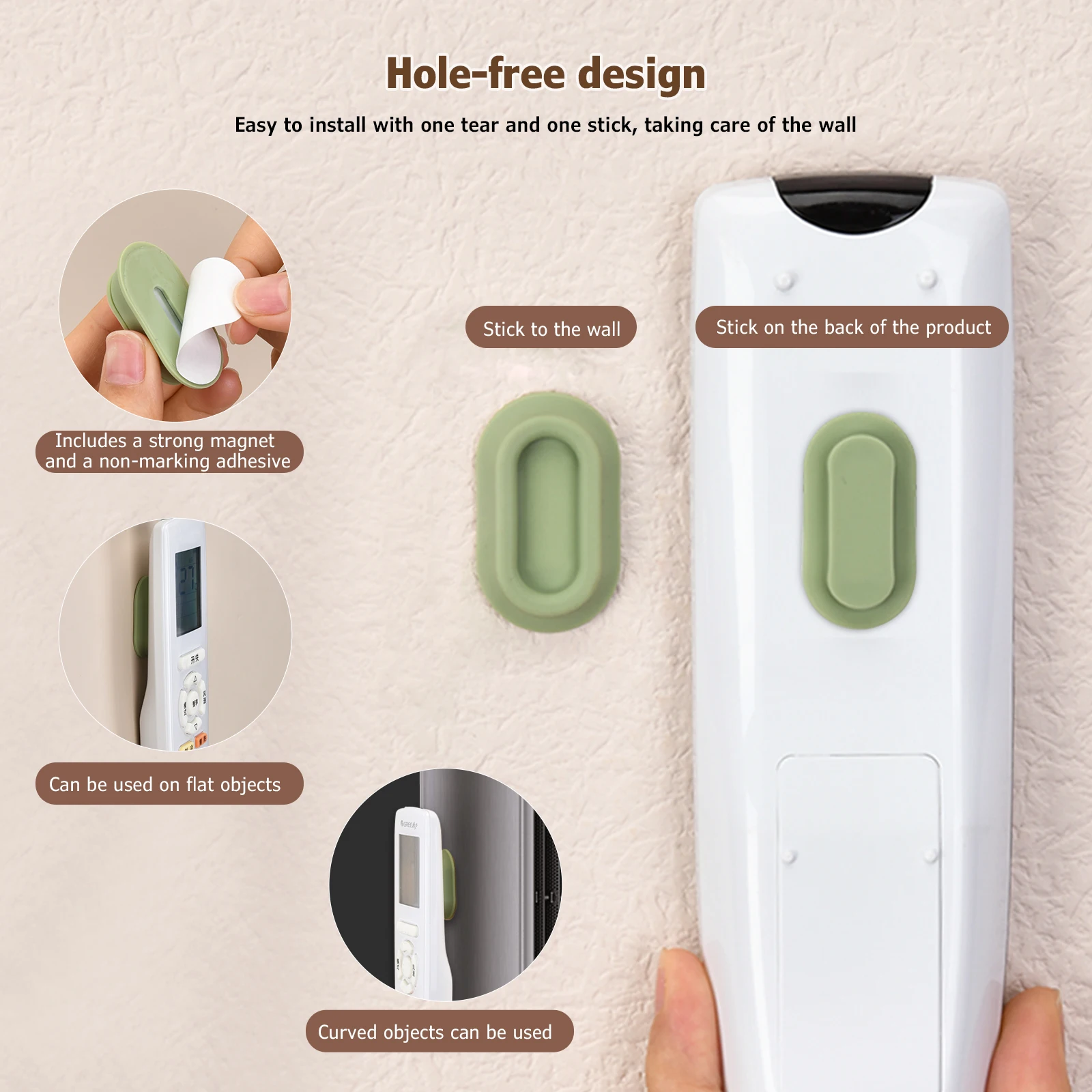 Magnetic Remote Control Bracket, Self-Adhesive Wall Mounted Storage Bracket for Remote Controls, Household Goods Storage