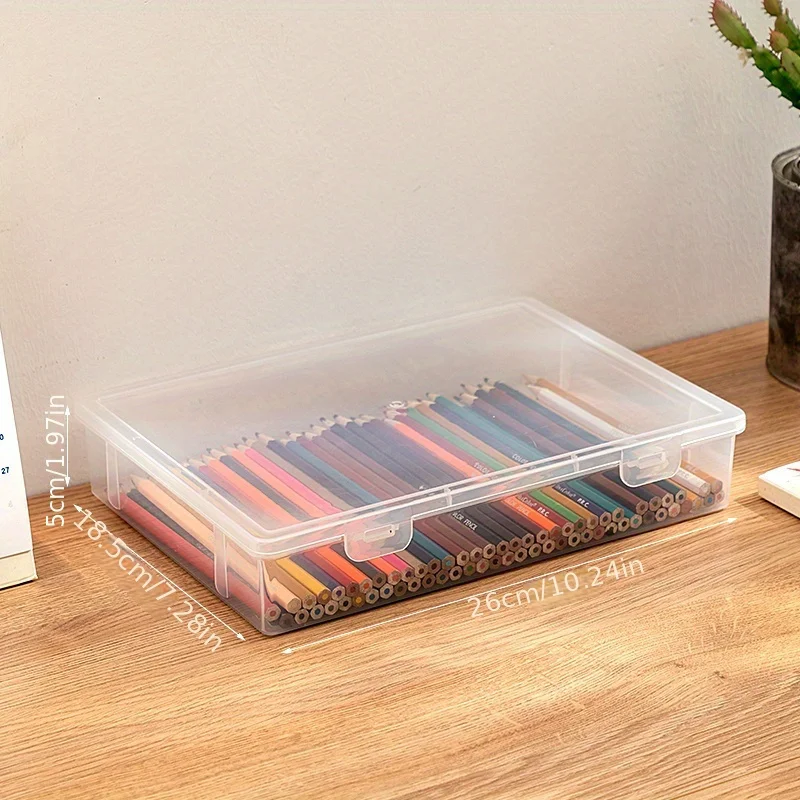 Astuccio per matite di grande capacità in plastica trasparente per notebook, pennarello per schizzi, scatola di immagazzinaggio per pittura a piombo colorato, materiale per il ritorno a scuola