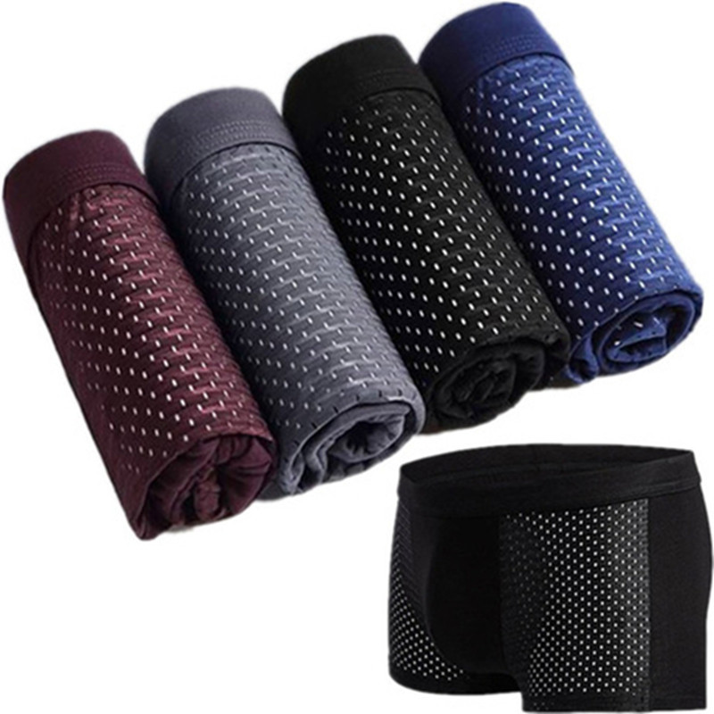 Alobee 4Pcs Bamboo wear Bamboo Boxer Short Men Microfiber Boxer Briefs Underwear Compression Stretch