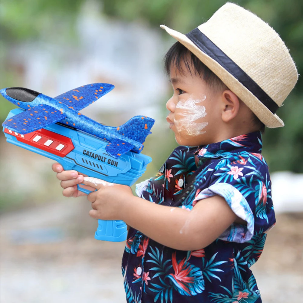 Lançador de avião Brinquedos para crianças, esportes ao ar livre, catapulta antiderrapante, avião com ou sem luz, presentes de aniversário para meninos e meninas