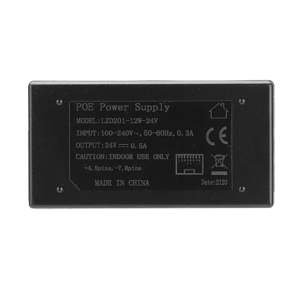 24โวลต์0.5A 24วัตต์เดสก์ท็อปหัวฉีดแบบ POE อะแดปเตอร์อีเธอร์เน็ตสำหรับกล้องวงจรปิด IP แหล่งจ่ายไฟ