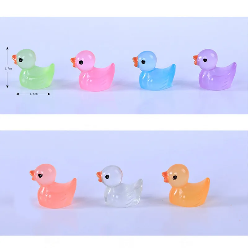 50PCS Luminous Miniเป็ดMoss Microlandscape Miniatureเป็ดFigurines Fairy Gardenอุปกรณ์ตกแต่งบ้านGlow In The Dark