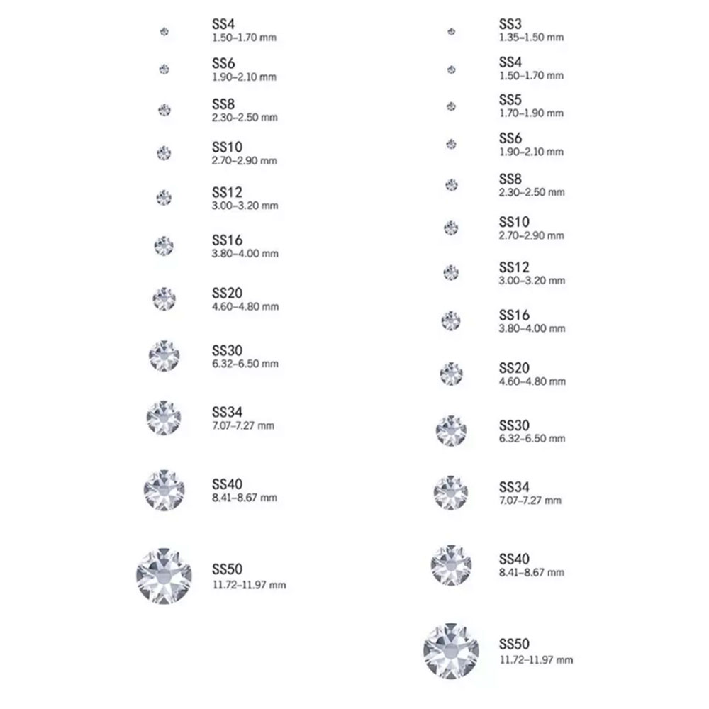 SS6-SS30 Nóng Sửa Đá Pha Lê Lấp Lánh Kính Strass Hotfix Sắt Trên Ren Đá Cho Quần Áo May Trang Trí