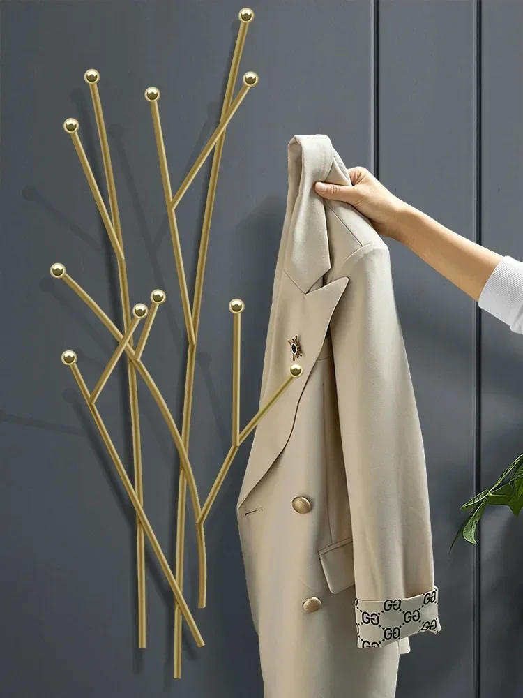 Nordic Clothes Hat Rack  Creative Wall Hanging Hooks, Simple Bedroom Coat Hanger, Light Luxury Design, Bathroom Organizer