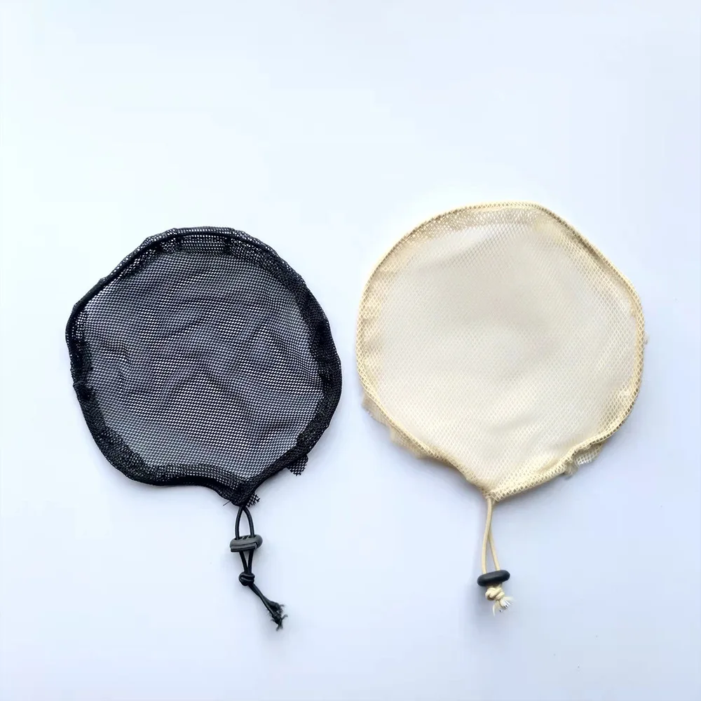 Red para moño de pelo, coleta de poliéster, red para hacer moños, coleta, gorro de peluca, red Afro Puff, redes para el cabello negras con correa ajustable