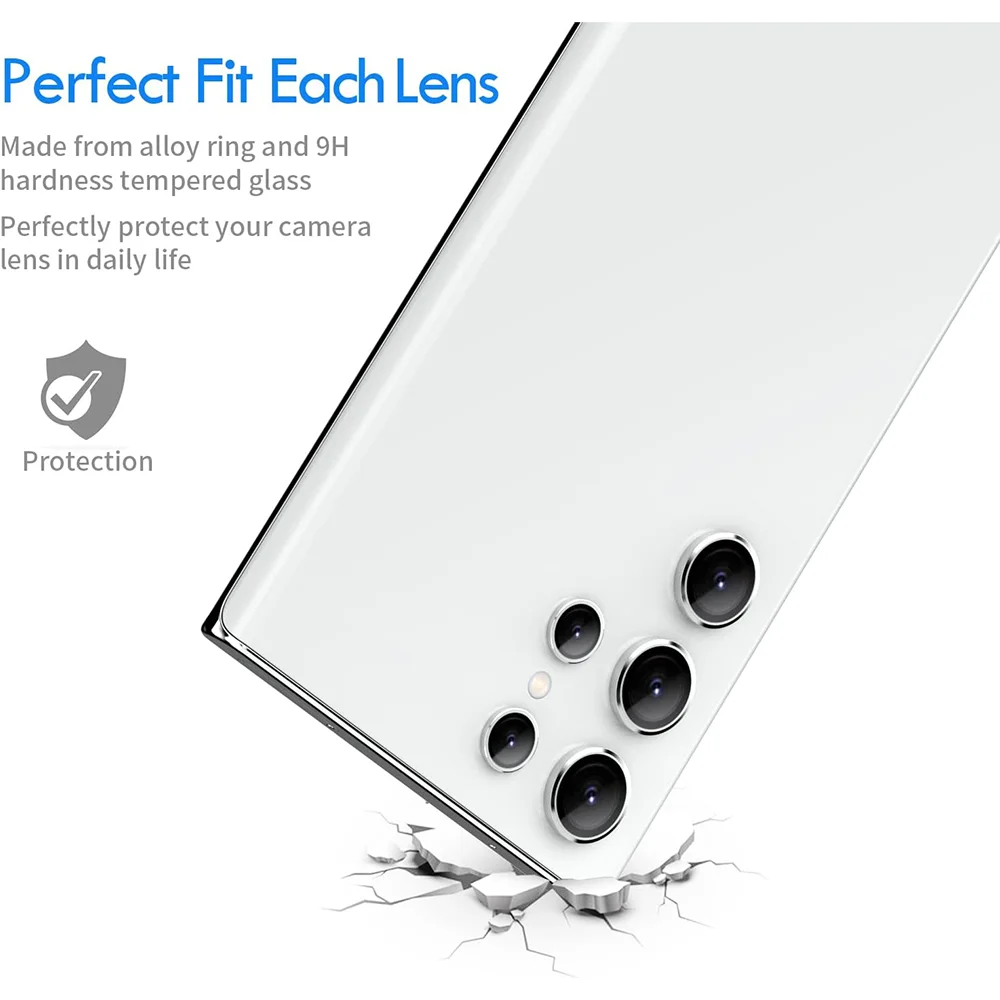 Kamera Metall Objektiv Ring Glas Fall Für Samsung Galaxy S22 S23 Ultra S24 Plus S25 Ultra Kamera Objektiv Screen Protector Objektiv Abdeckung