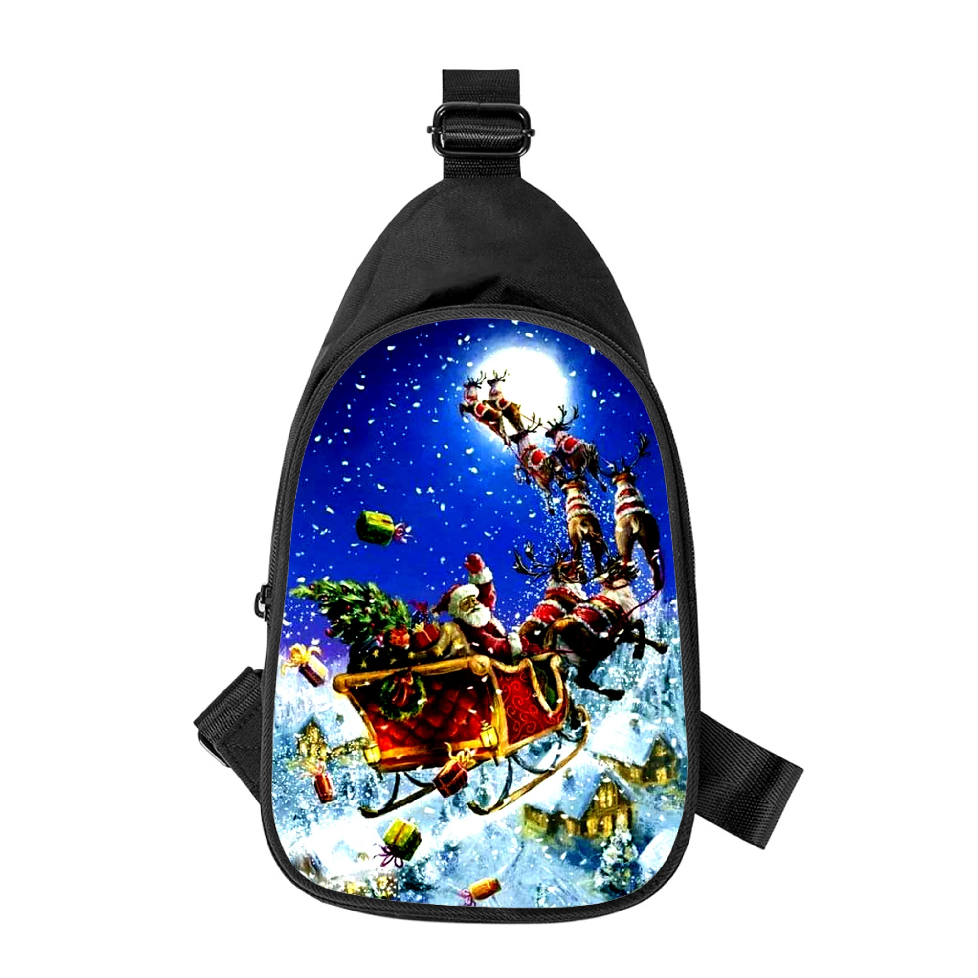 Weihnachten Santa Claus 3D-Druck neue Männer Kreuz Brusttasche diagonal Frauen Umhängetasche Ehemann Schule Taille Pack männliche Brust Pack