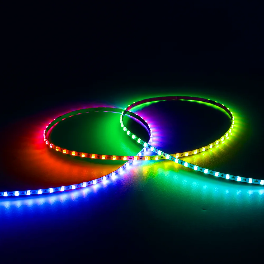 DC5V/12V RGB Traumfarbwechselnde LED-Streifenlichter WS2812 2020 Ultraschmal 2,7 mm 160 LEDs/m Intelligente, individuell adressierbare Ziffern