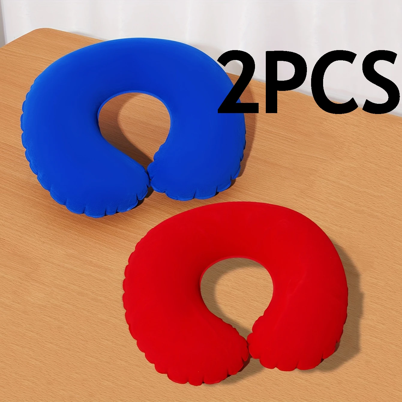 2 unids/pack almohada inflable en forma de U, almohada plegable portátil para el cuello para viajes, adecuada para viajes