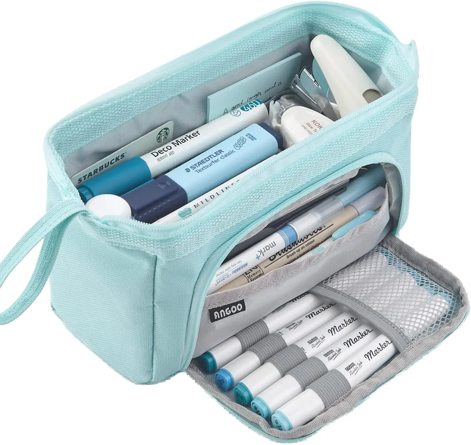 Estuche para lápices Kawaii, bolsa de cosméticos de gran capacidad, bonita caja para bolígrafos de regreso a la escuela, suministros de papelería coreana