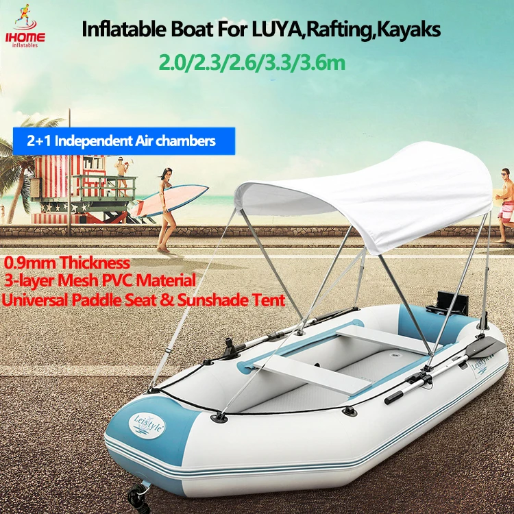 2.0 ~ 3,6 m Schlauchboot Luftdeck Set 2 1 Luftkammer 0,9mm verdickt PVC 3-lagige Mesh Verschleiß festigkeit Kajaks Luya Fischerboot