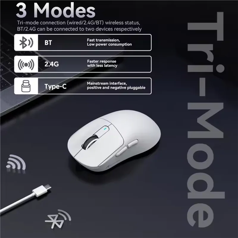 Mouse sem fio Attack Shark X3pro X3, mouse macro para jogos, mouse leve, PixArt PAW3395 650IPS 26000dpi, mouse para pad/pc/mac