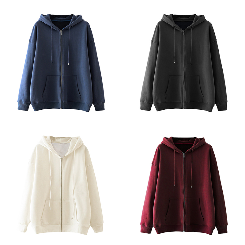 「MD」A · Fashion Cardigan Hoodie Loose Zip-up Outerwear