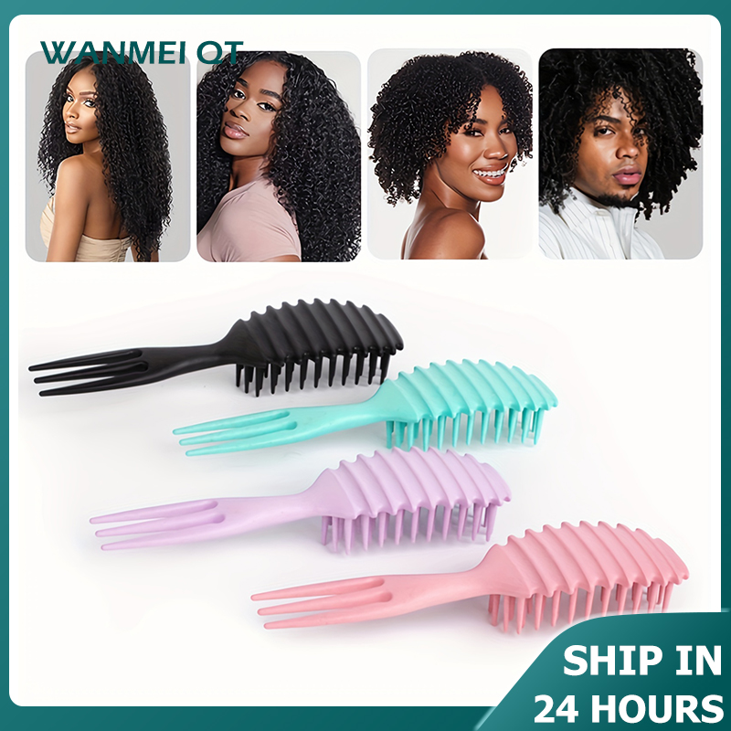 Cepillo de pelo rizado 3 en 1 para dulces: peine de peinado suave para desenredar para rizos húmedos o secos, reduce la separación de tirar, ideal para mujeres