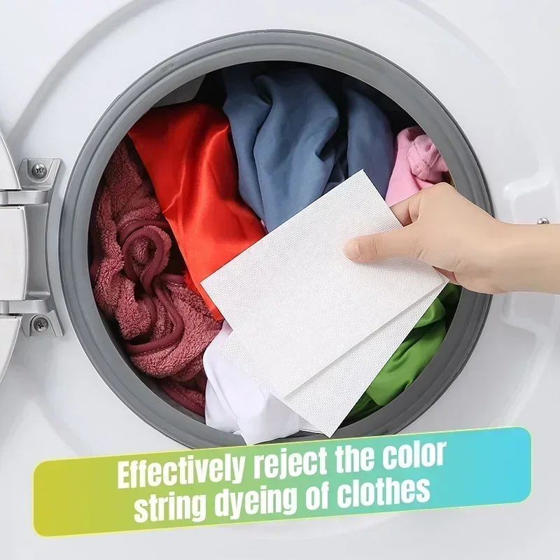 50 Uds. Uso de lavadora hoja de absorción de Color a prueba de teñido mixto tela anti teñida papeles de lavandería recogedor de Color paño de agarre