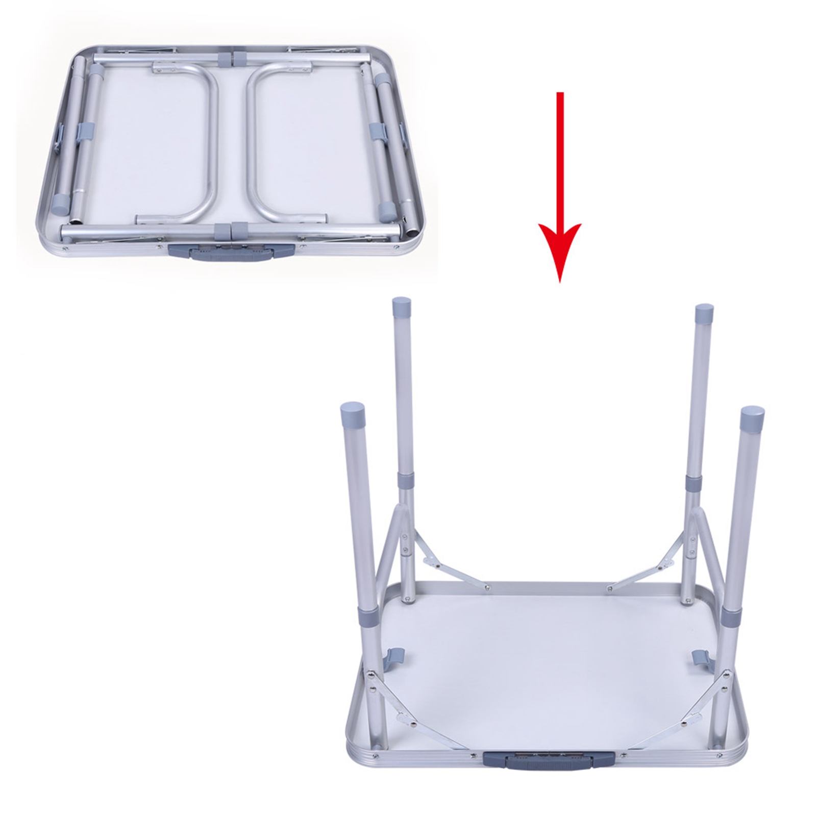 1x Aluminum Alloy Adjustable Folding Table Desk Stand Tray for Outdoor Garden Camping Picnic
