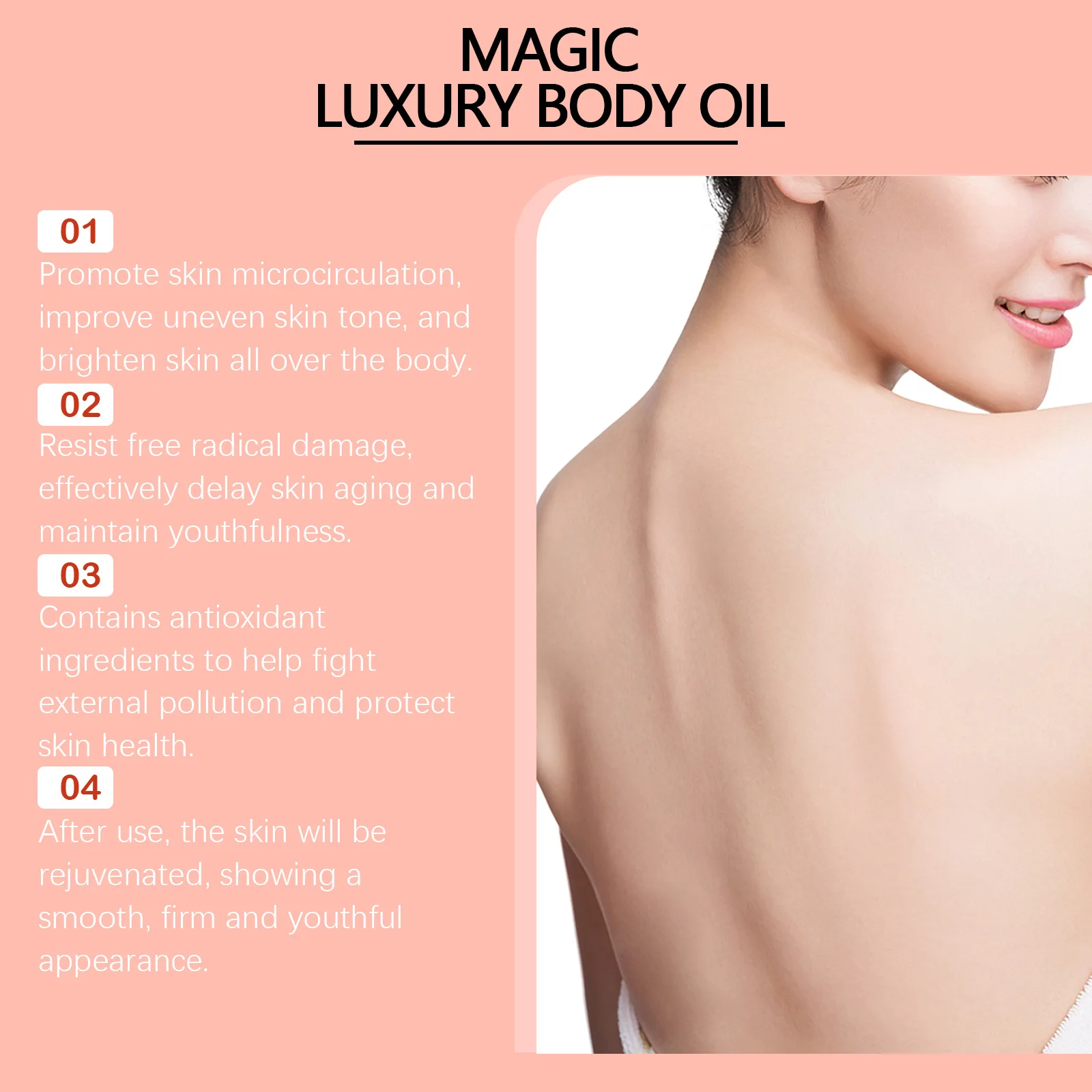 West Month Magic Luxus-Körperöl, feuchtigkeitsspendend, hautstraffend, Lifting, fest, Brust, Oberschenkelstraffung, glatte Verjüngung, Körpermassageöl