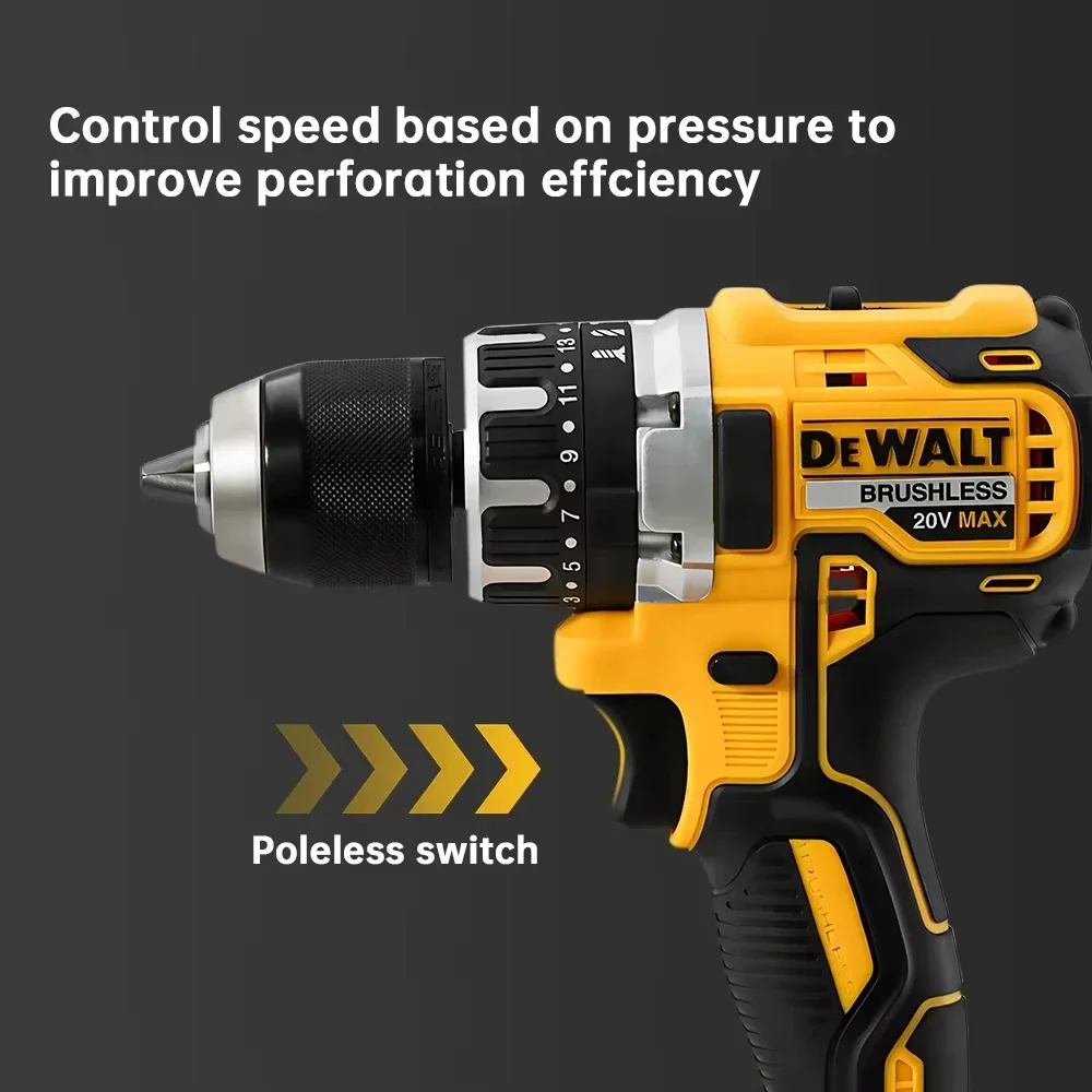ewalt DCD796 13mm Cordless Brushless Impact Drill Brushless Drive Compact Drill Rechargeable Portable 20V Battery Power Tools