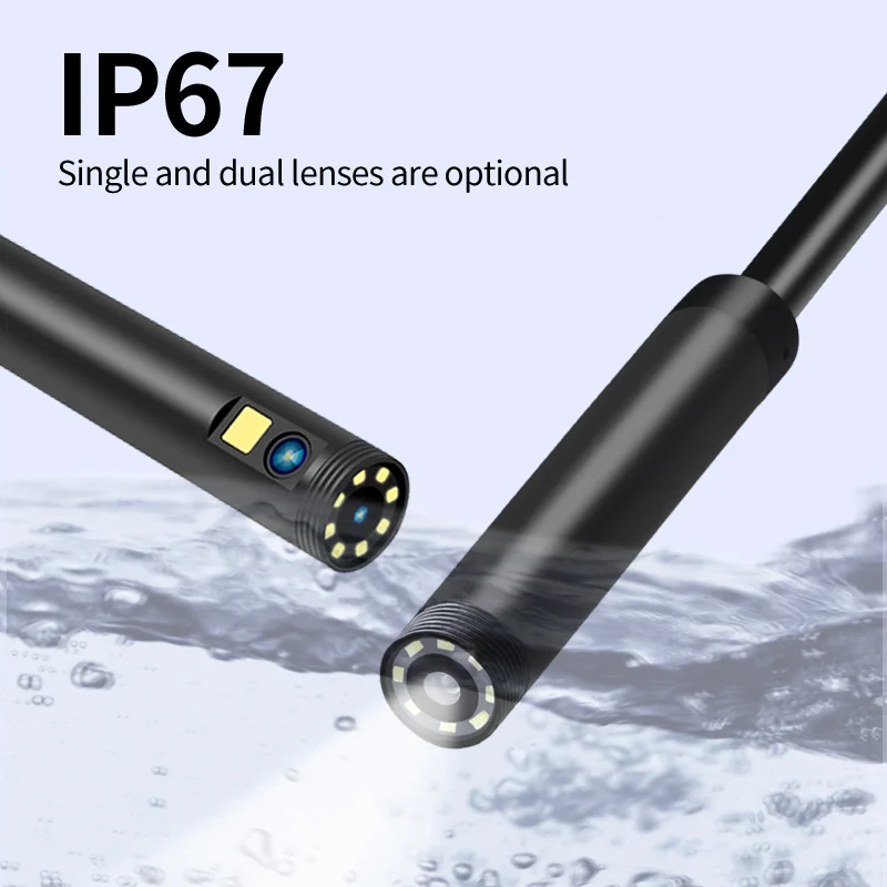 3 in1 endoscoopcamera 1080P HD Borescope met 8 LED-verlichting 8 mm IP67 waterdichte inspectiecamera voor iOS Android Samsung