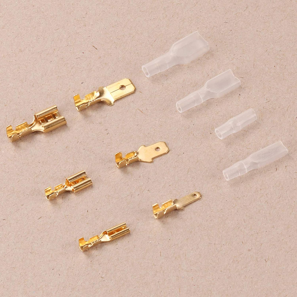 270 peças 2.8/4.8/6.3mm isolado macho fêmea conector de fio terminais de crimpagem elétrica conectores de pá terminal caixa de kit sortido