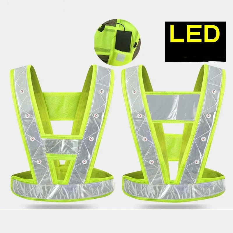 Lái Xe Phản Quang Áo Led V-Áo Vest Đêm An Toàn Đi Flash Quần Áo