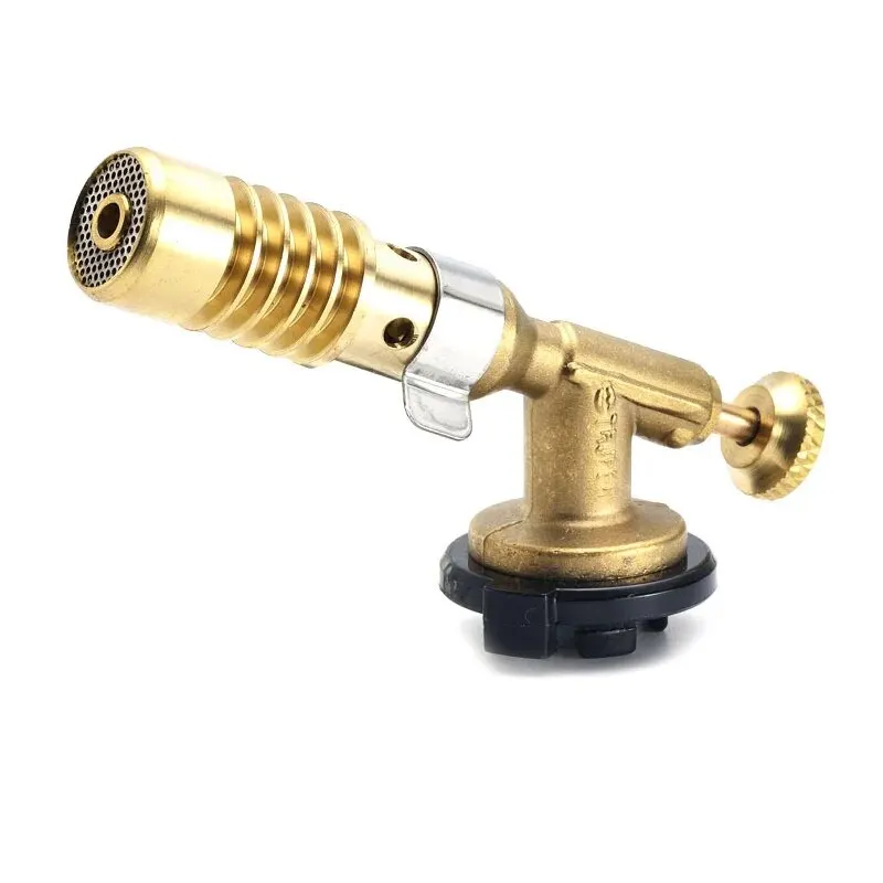 1 セットピクニックバーベキューベーキングカセットストーブ二重管スプレーガン全銅炎屋外バーベキュー点火器溶接ガンノズル