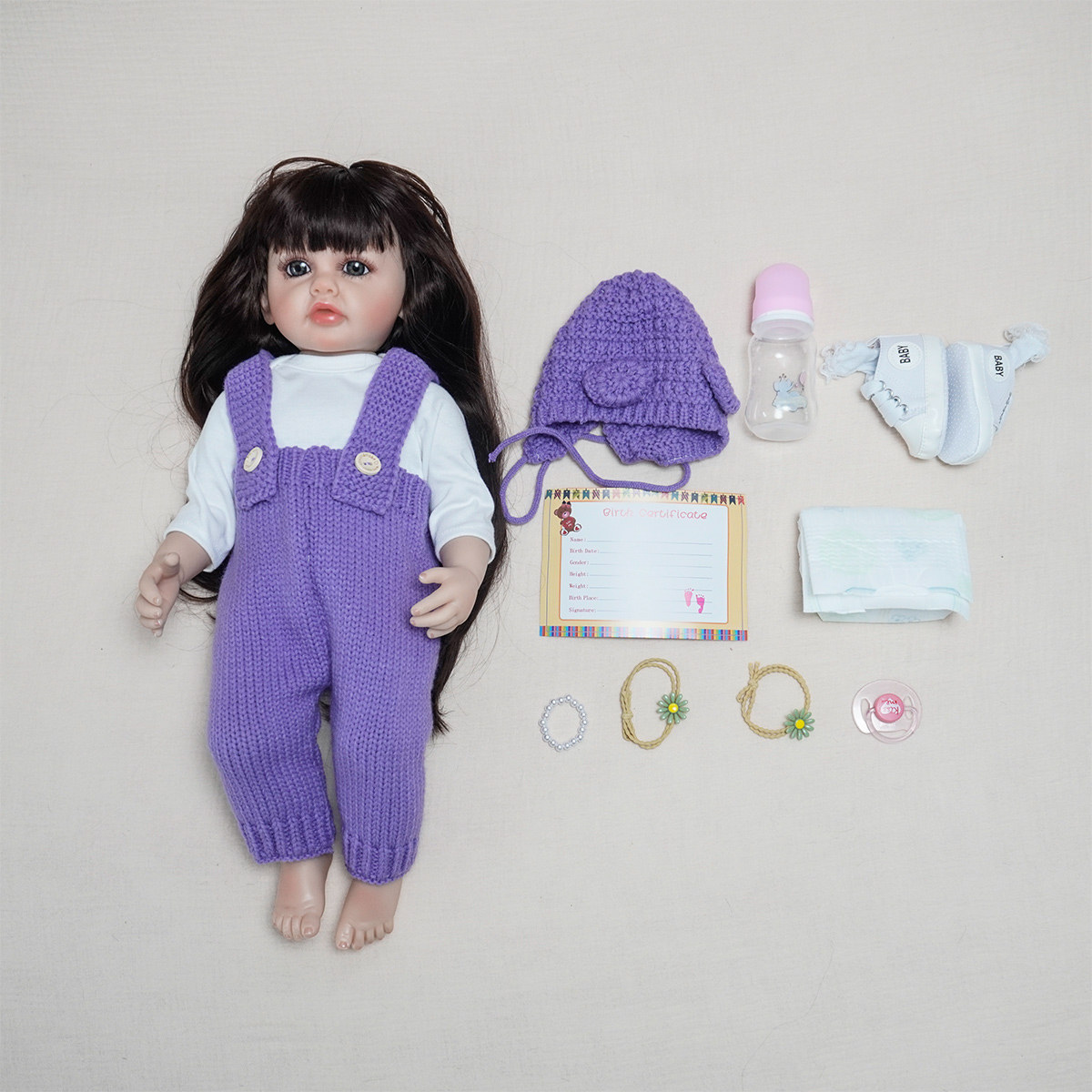 JOYORA Realistyczne Lalki Reborn, Realistyczne Pełne Silikonowe Dziecko Bebe Winyl 50CM Noworodek Dziewczynka Lalka Księżniczka Zabawka Prezent dla Malucha