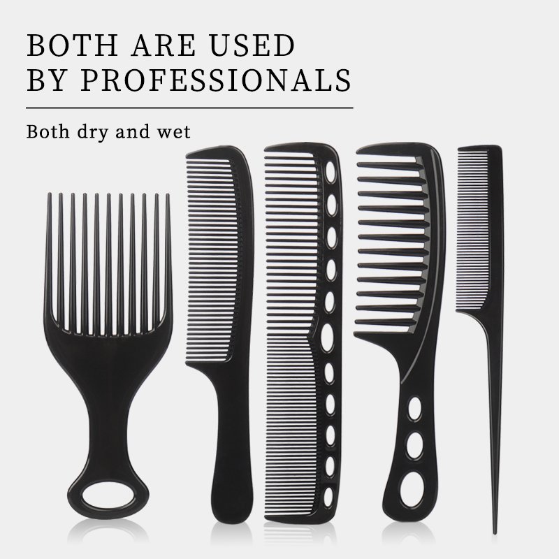 6 uds nuevo estilo peluquería hombres mujeres salón de belleza peluquería cepillo negro peines cepillo para el cabello