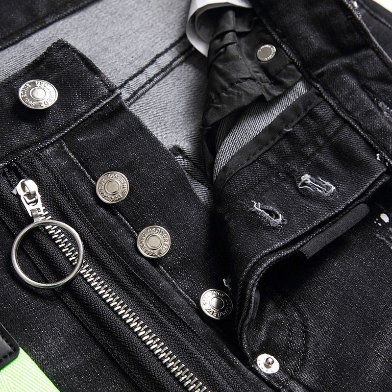 새로운 패션 남자 검은 청바지 데님 바지 고품질 남성 진 옴므 streetwear 바지 캐주얼 지퍼 디자이너