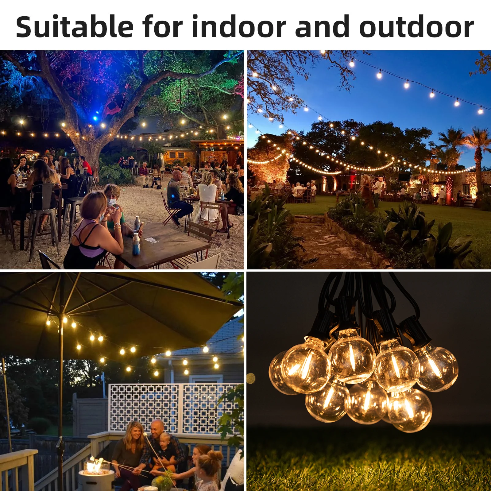 LED G40 1W PET Shatterproof Light Bulb E12 110V 220V Dimmable Waterproof Plastic Led Globe Outdoor String Light Replace Bulbs