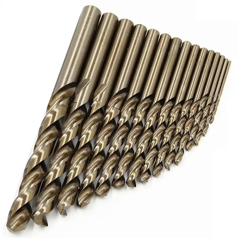 15PCS M35 Kobalt Hoge Snelheid Staal Boor Set 1.5-10mm Rechte Schacht Spiraalboor voor metalen Volledige Slijpen