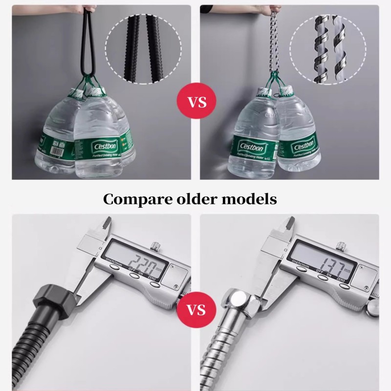 Stainless Steel Flexible Shower Hose Long Bathroom Shower Water Hose Extension Plumbing Pipe Pulling Tube Bathroom Accessories