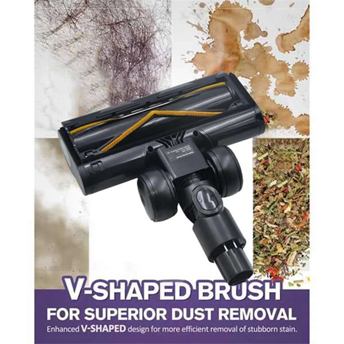 Update Vacuum Electric Floor Brush Attachment for Dreame R10 R20 R30 T30 Floor Soft Roller Brush Head with LED Dust Lights