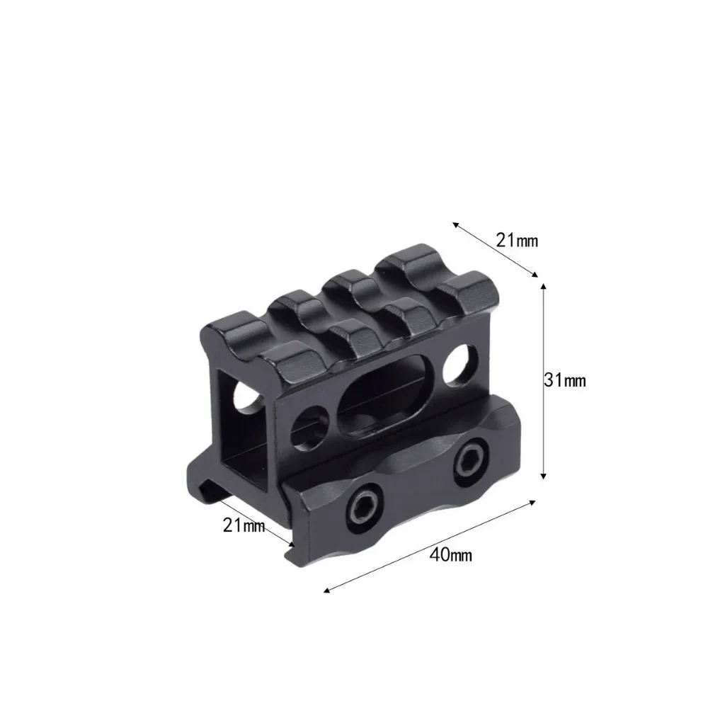 Guía de Metal táctica con 3 ranuras holográfica, punto rojo T1, aumento de altura, Base de soporte de vista de 20mm para óptica de linterna de caza