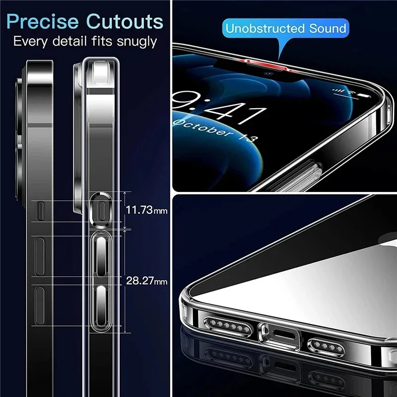 Funda de silicona ultrafina para iPhone 15 14 13 12 Mini 11 Pro XS Max XR X 7 8 6 S Plus 6 SE 2020 2022, funda trasera suave transparente