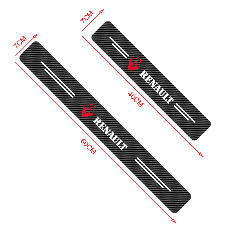 4PCS คาร์บอนไฟเบอร์รถสติกเกอร์ประตูอัตโนมัติเกณฑ์กันน้ําสําหรับ Renault Megane 2 3 Duster Logan Clio 4 Scenic 2 Captur