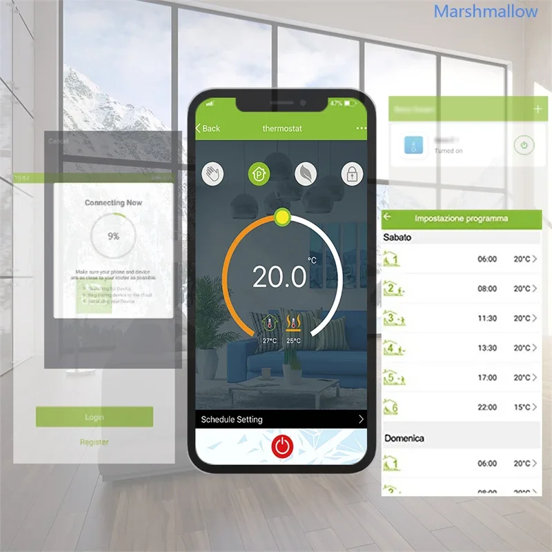 Termostato programable inteligente Tuya WiFi LCD Caldera Gas caldera de agua calefacción aplicación Control de voz funciona con Alexa Echo Google Home