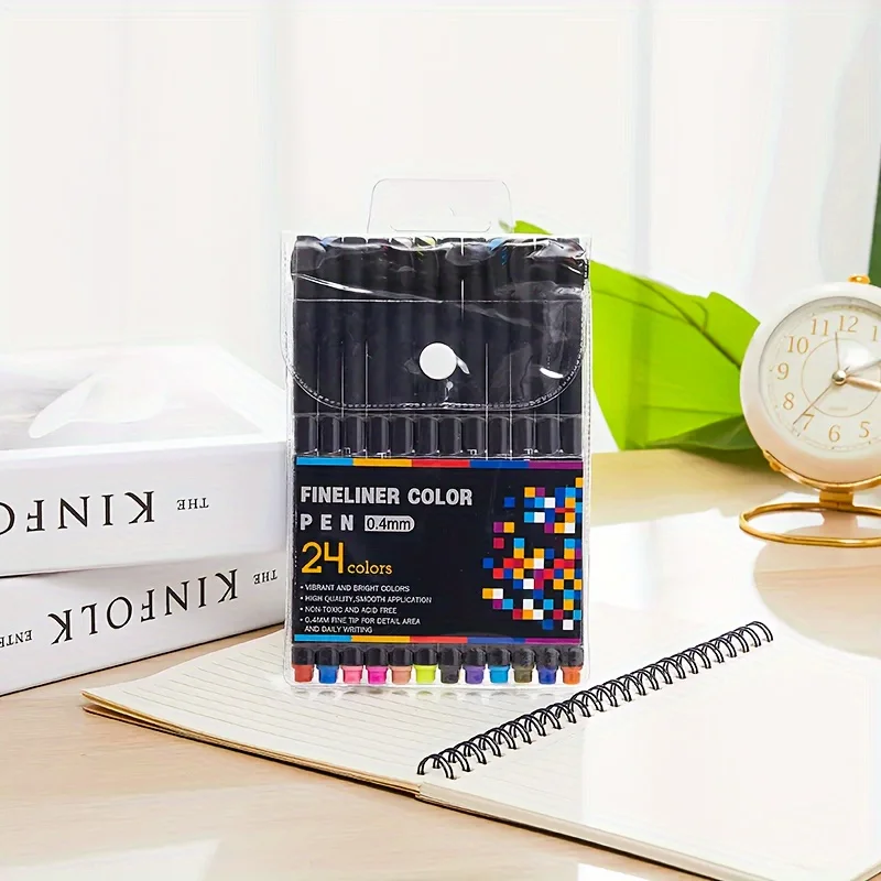 12/24/36/48 ศิลปะสีปากกา Fine Point Markers Fine Tip วาดปากกาปากกา Fineliner สําหรับ Journaling เขียนหมายเหตุ Art Office