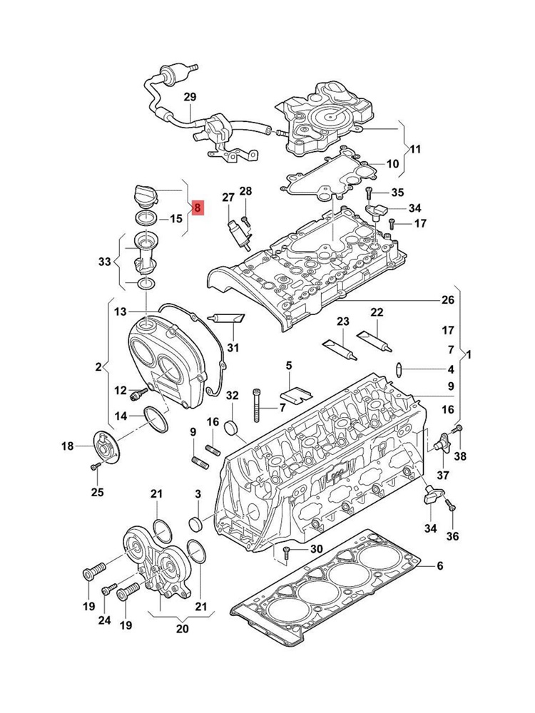 06G 103485 EA888 Tapa de aceite de motor de tercera generación para VW Passat B8 Golf 7 MK7 Touran L A4 Q5 A3 1.8TSI 2.0TSI 06G 103 485