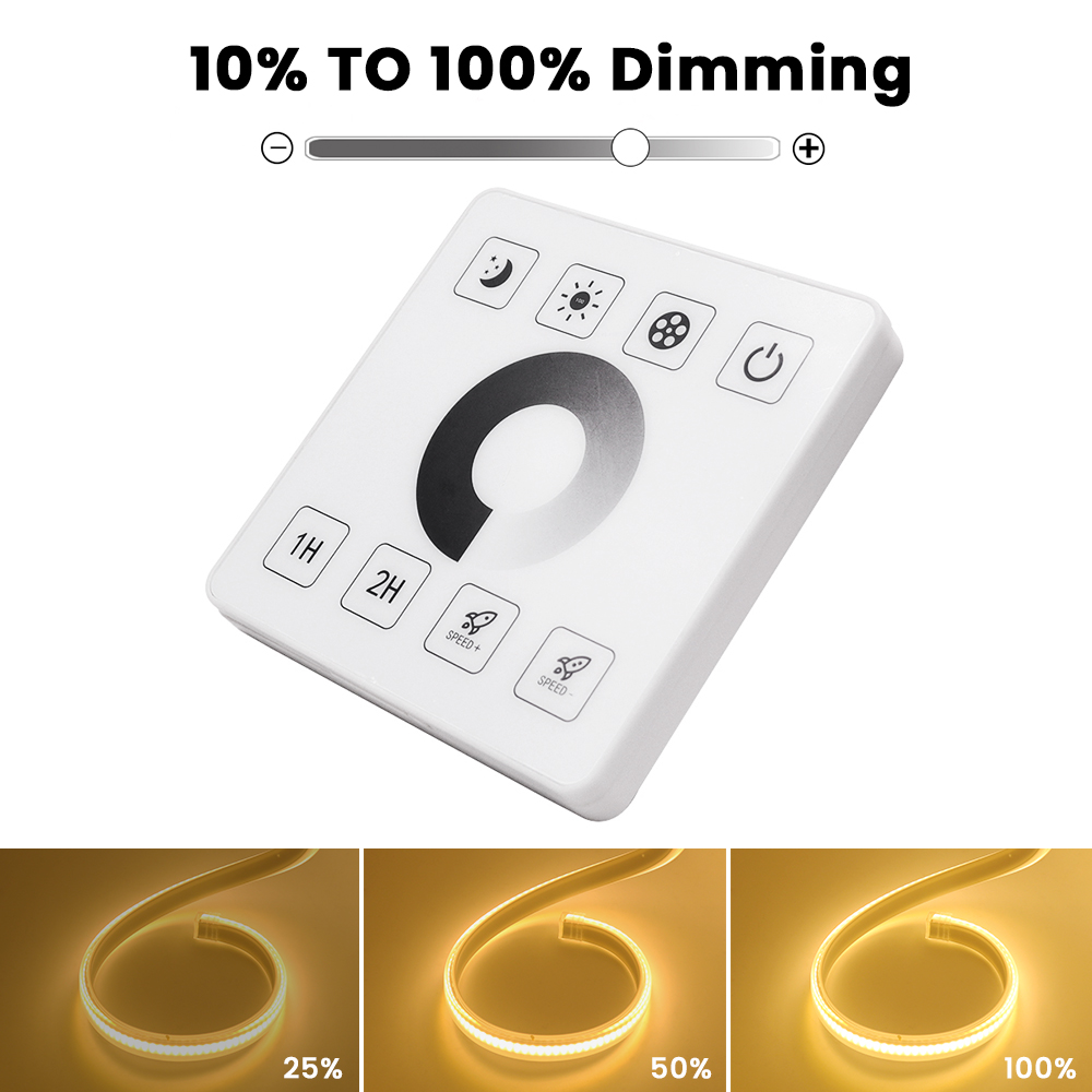 LED Dimmer Controller IR Remote/Tuya WIFI/Bluetooth/RF Touch Panel For 8MM PCB 110V 220V 288Leds/m 360LEDs/m No Wires  COB Strip