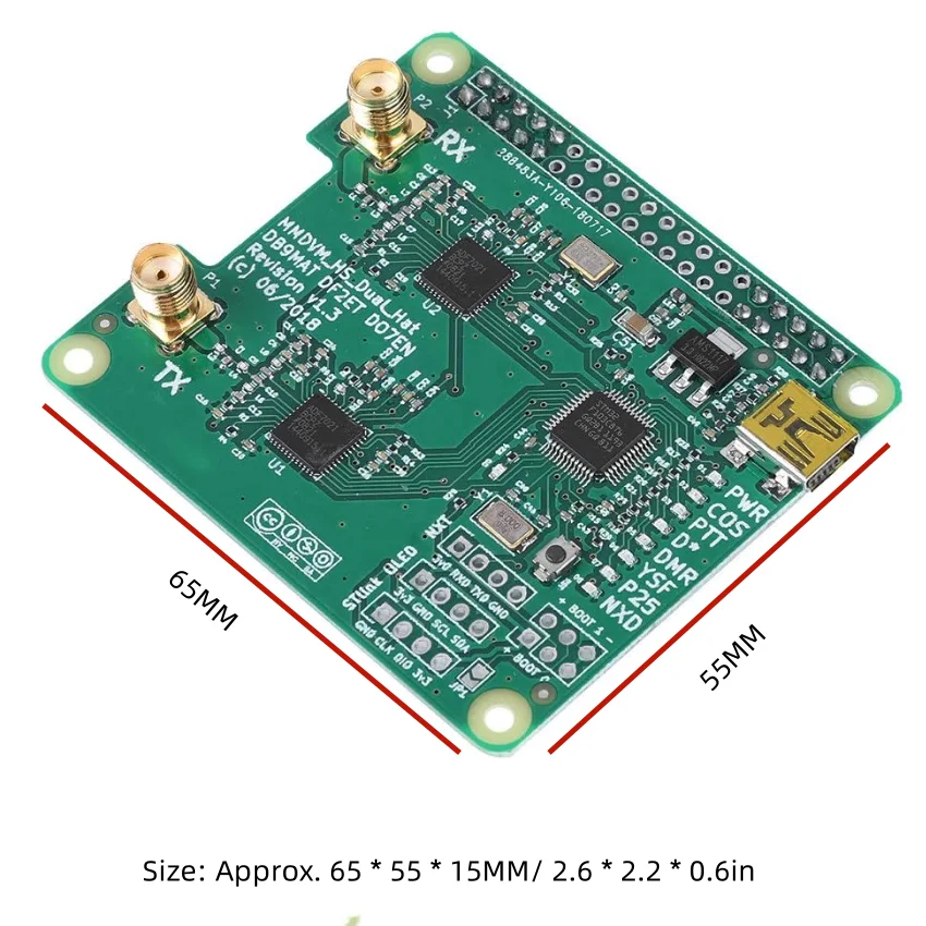 Jumbohotpot Duplex MMDVM mit USB-Hotspot-Unterstützung P25 DMR YSF für Raspberry Pi + 2 Antenne